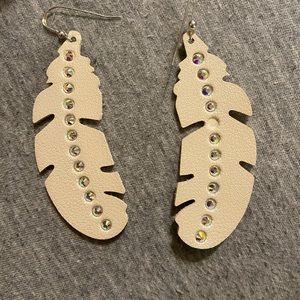 Leather Feathered earrings
